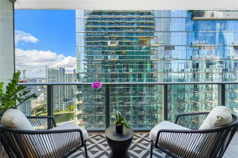 a view of a balcony with couch