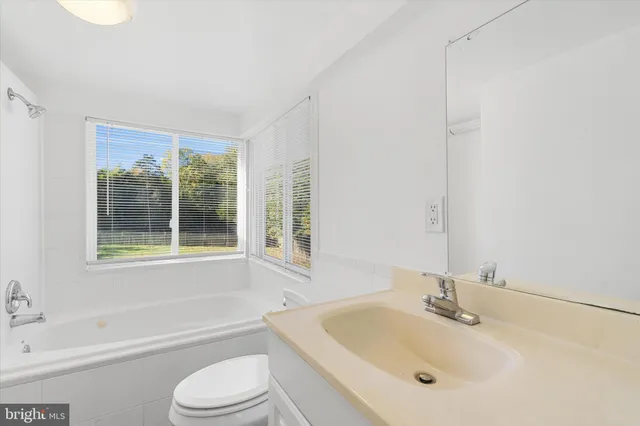 a bathroom with a sink mirror toilet and bathtub