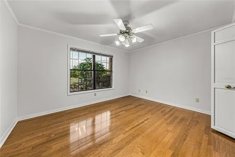 a view of a house with potted plants and a yard