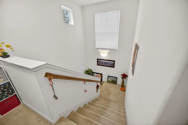 a view of a hallway with workspace