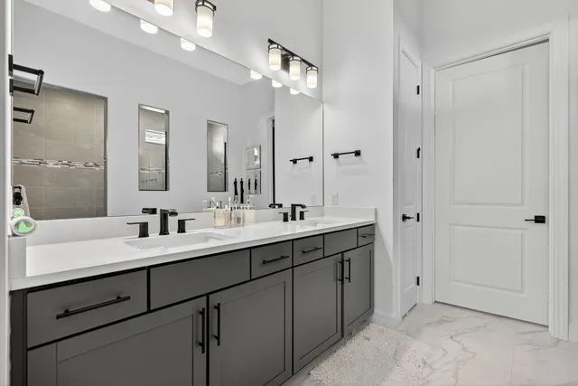 a living room with furniture and a yard