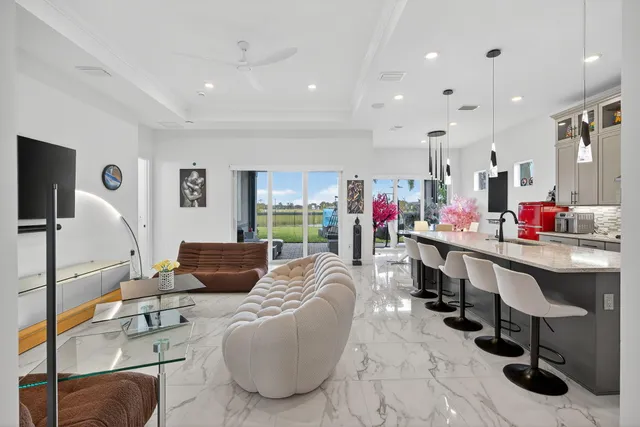 a view of an outdoor space and swimming pool