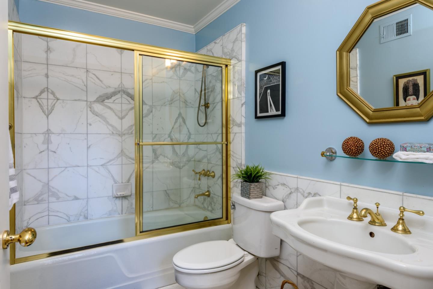 420 Sand Hill Circle Menlo Park, CA 94025 - Photo 18 of 29 a bathroom with a sink toilet and shower