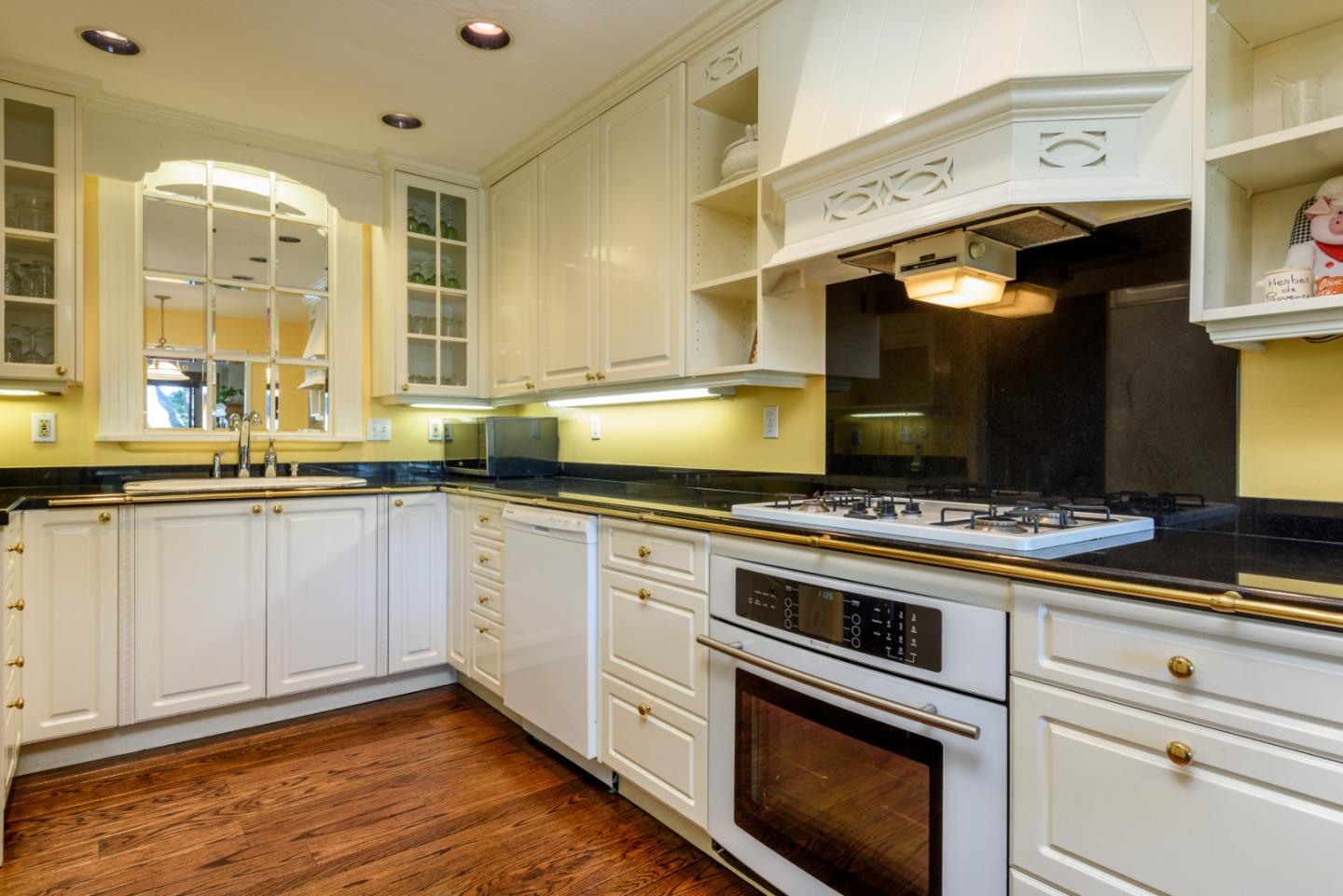 420 Sand Hill Circle Menlo Park, CA 94025 - Photo 6 of 29 a kitchen with granite countertop a sink cabinets and stainless steel appliances