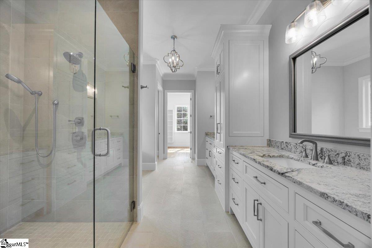 202 Chestnut Pond Lane Simpsonville, SC 29681 - Photo 28 of 50 Luxury primary bath with zero entry shower. No steps