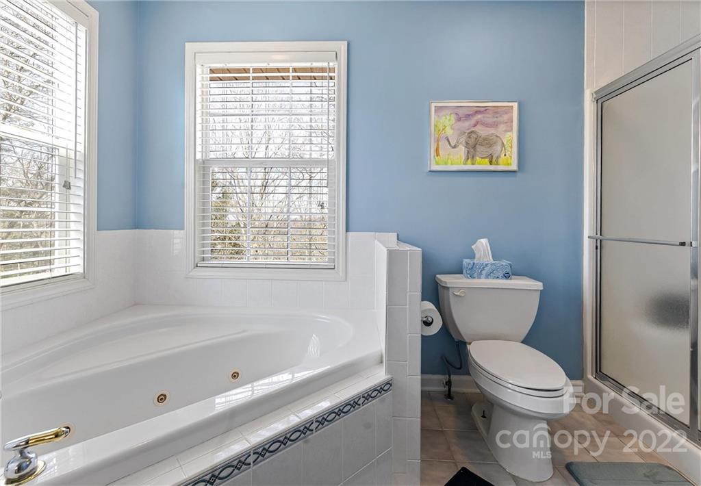 505 Kings Ridge Asheville, NC 28804 - Photo 28 of 38 a bathroom with a toilet a sink and a bathtub
