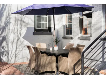 a view of outdoor space with seating area