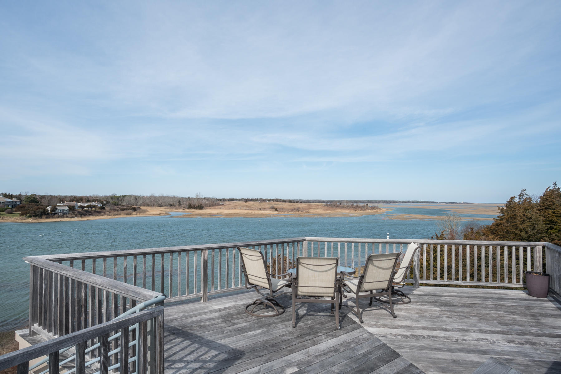 100 Freeman Lane Orleans, MA 02653 - Photo 14 of 34 a view of roof deck with two chairs and wooden floor