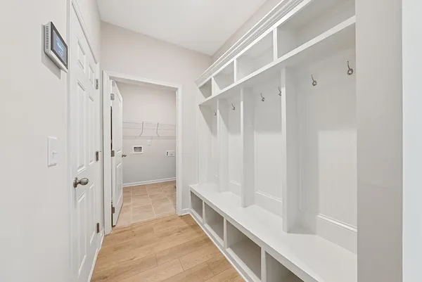 a bathroom with a shower and a tub