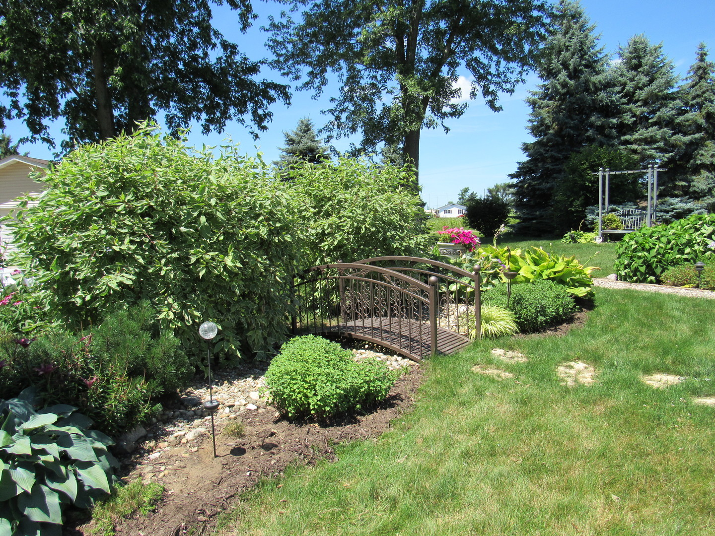 1027 West Kennedy Road Braidwood, IL 60408 - Photo 7 of 55 a view of a back yard with plants and large trees