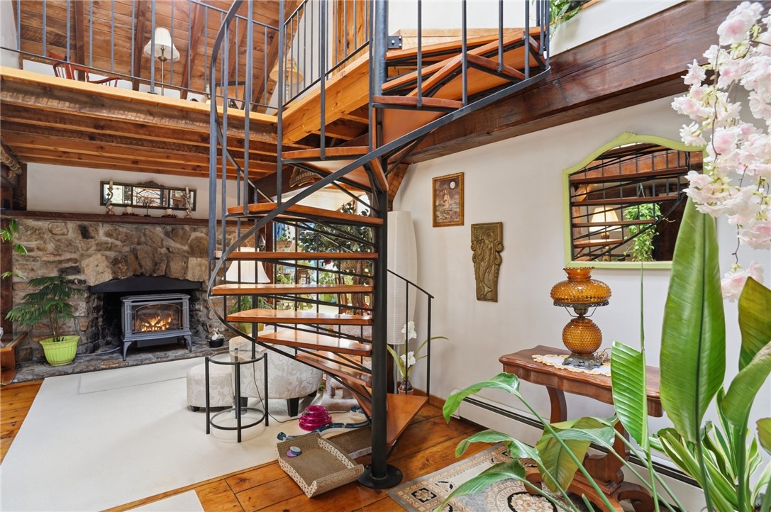 Entry with bright light from skylight