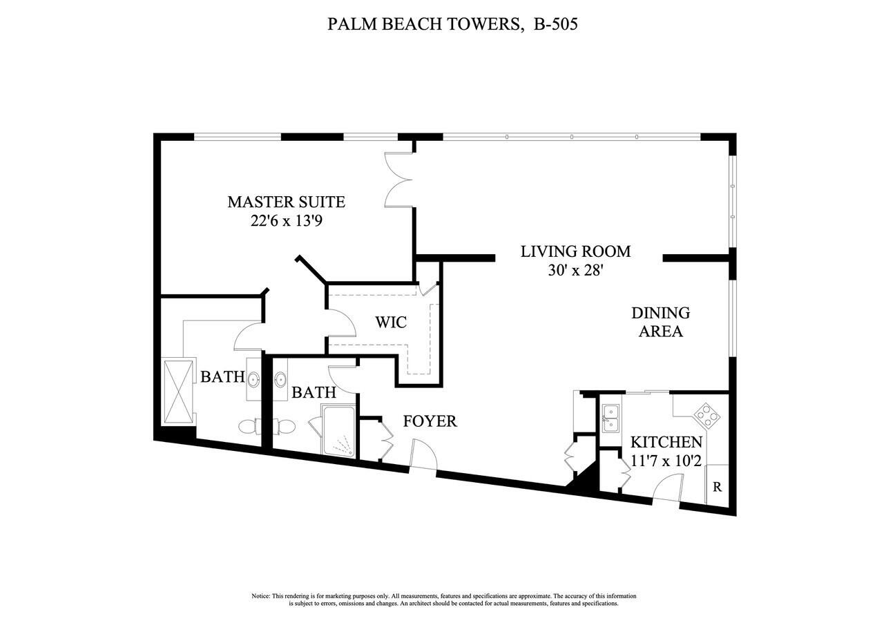 44 Cocoanut Row, Unit B 505 Palm Beach, FL 33480 - Photo 14 of 14 B 505 Floor Plan