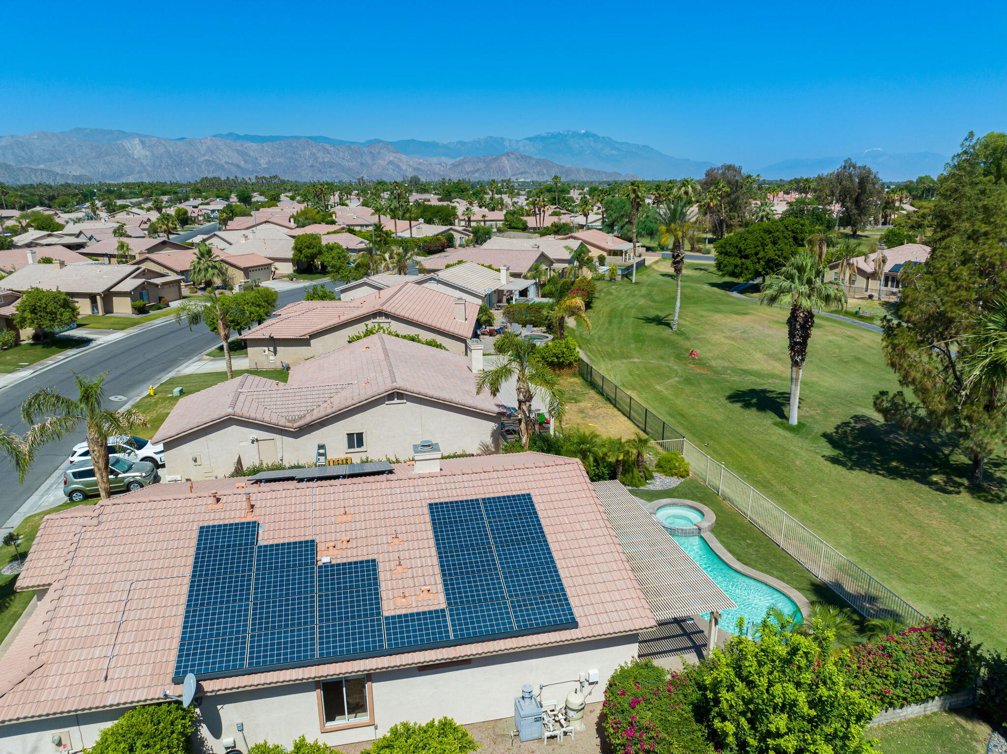 82560 Delano Drive Indio, CA 92201 - Photo 36 of 51 an aerial view of residential houses with outdoor space and street view
