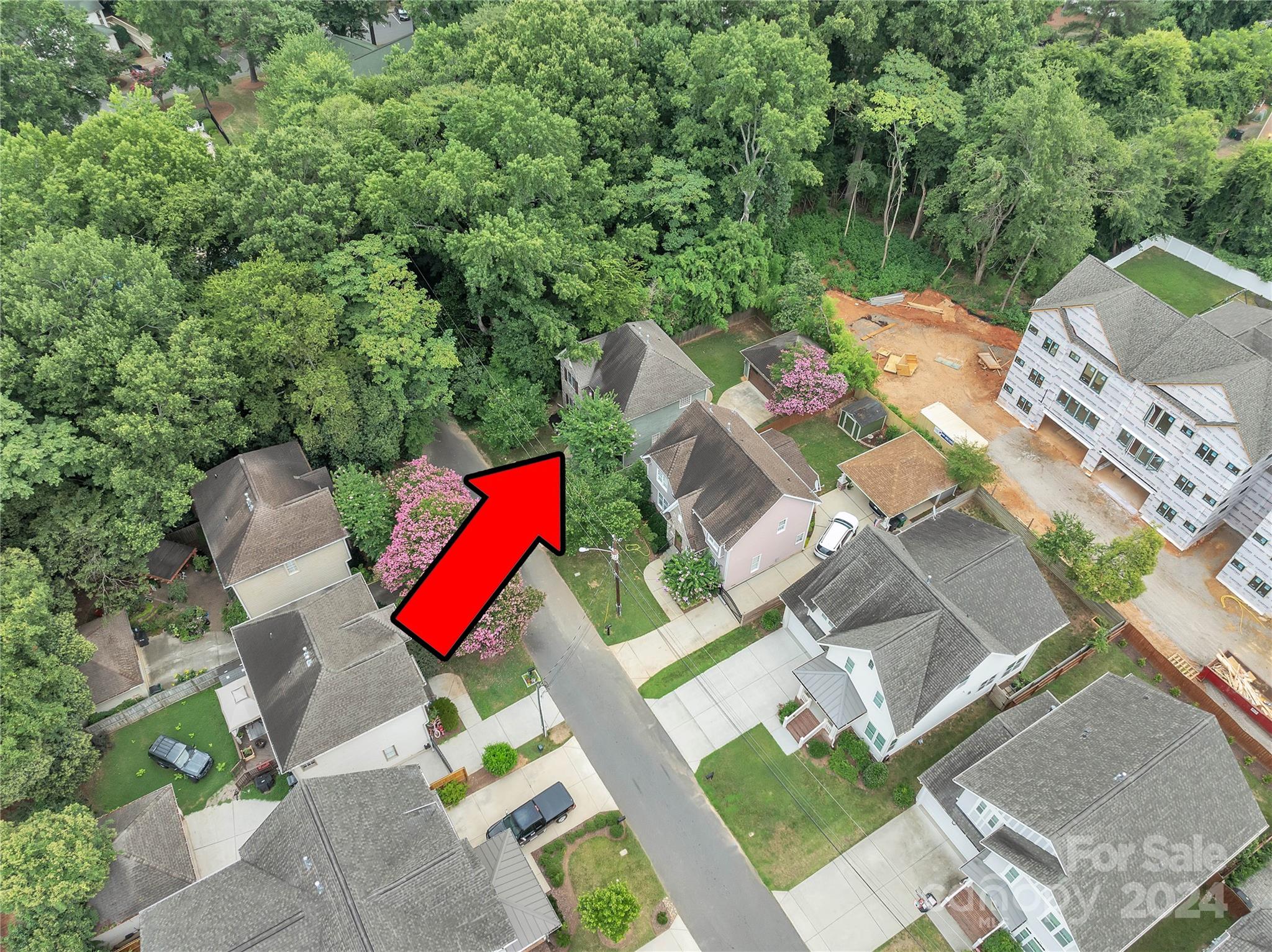 920 Millbrook Road Charlotte, NC 28211 - Photo 47 of 48 an aerial view of a house with outdoor space and tennis court