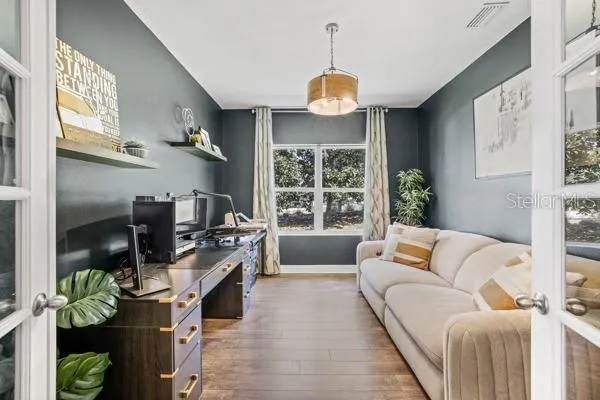 an aerial view of a city