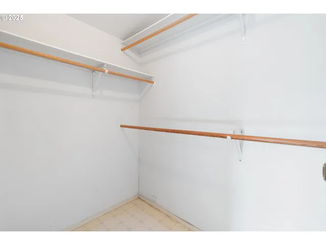 a view of small space with racks on the wall