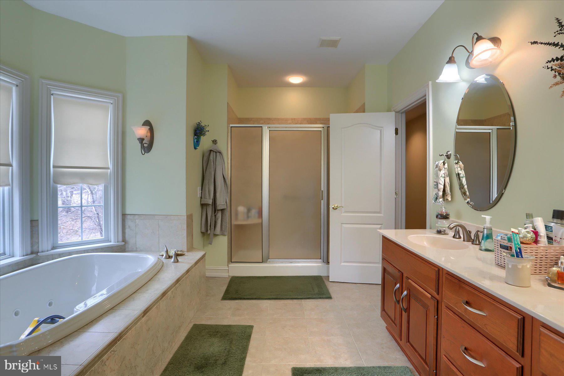 210 South Grantham Road Dillsburg, PA 17019 - Photo 32 of 56 a spacious bathroom with a tub a double vanity sink and a mirror