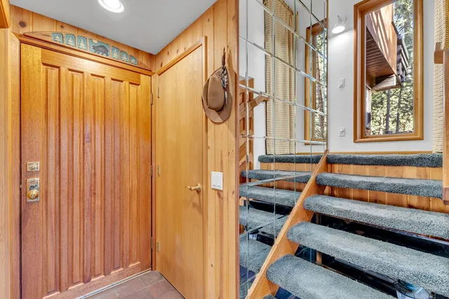 a view of an entryway with a window