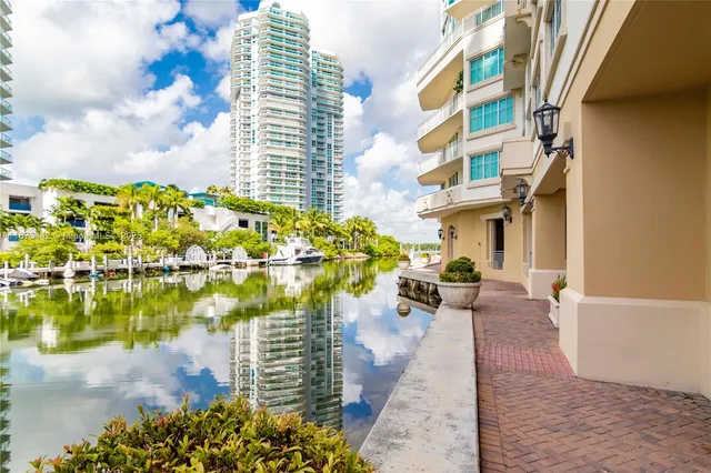 a view of tall buildings