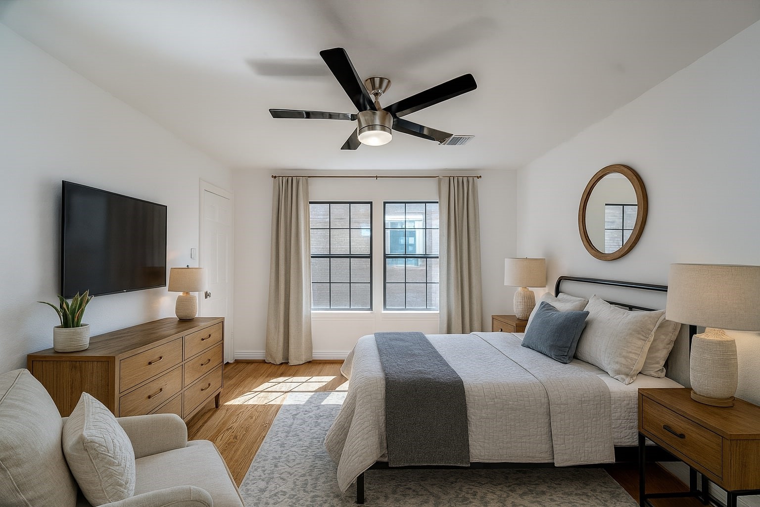 2308 Blodgett Street Houston, TX 77004 - Photo 18 of 23 a bedroom with a bed and a large window