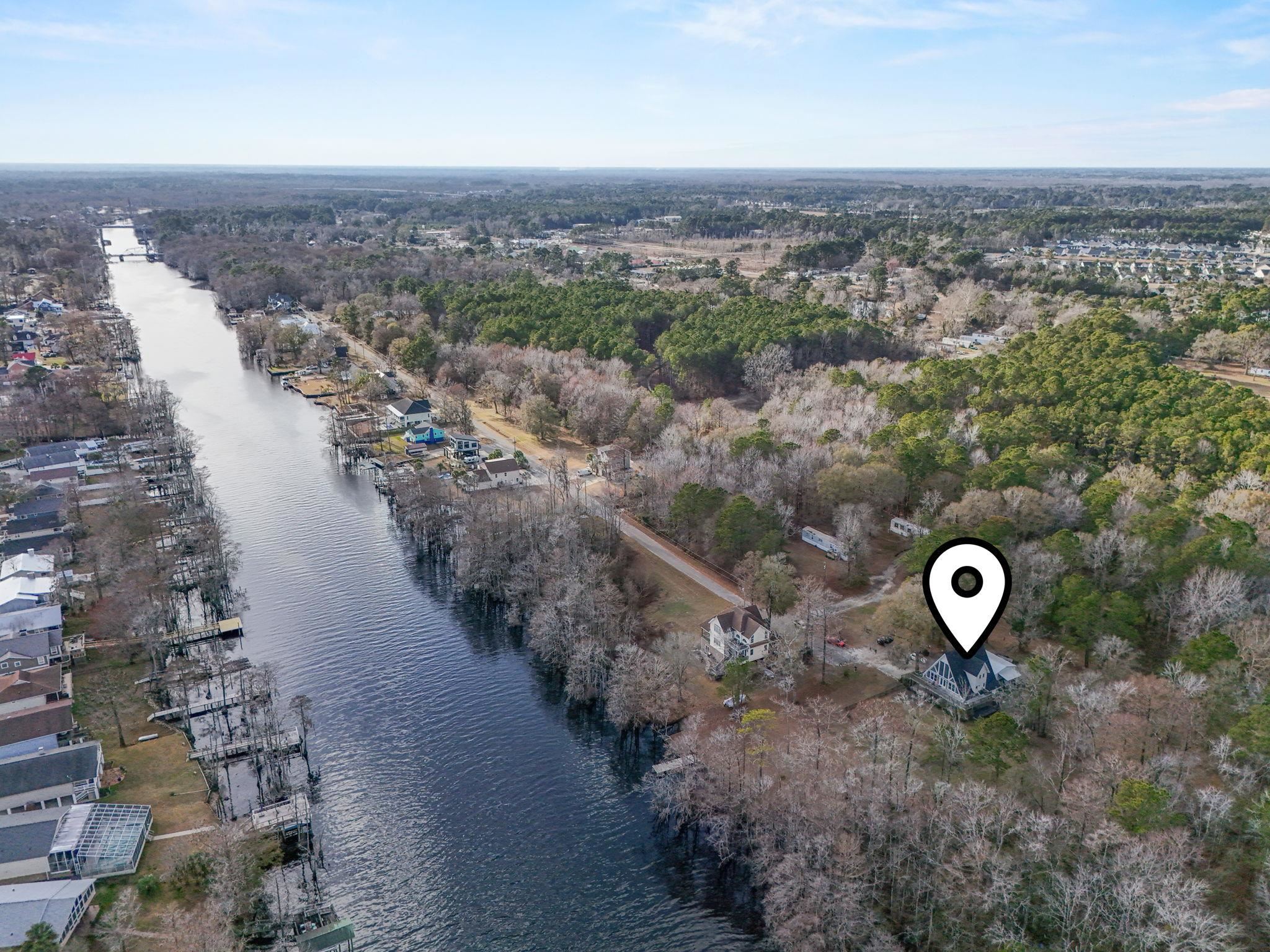 3700 Ed Smith Avenue Myrtle Beach, SC 29588 - Photo 3 of 39 Aerial view of property's location featuring a nearby body of water