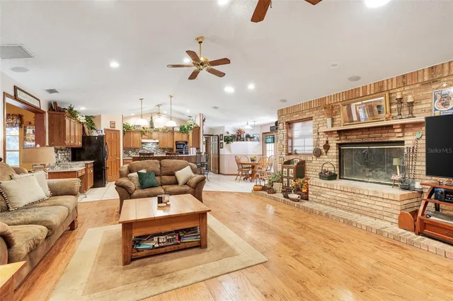 a living room with furniture and a couch