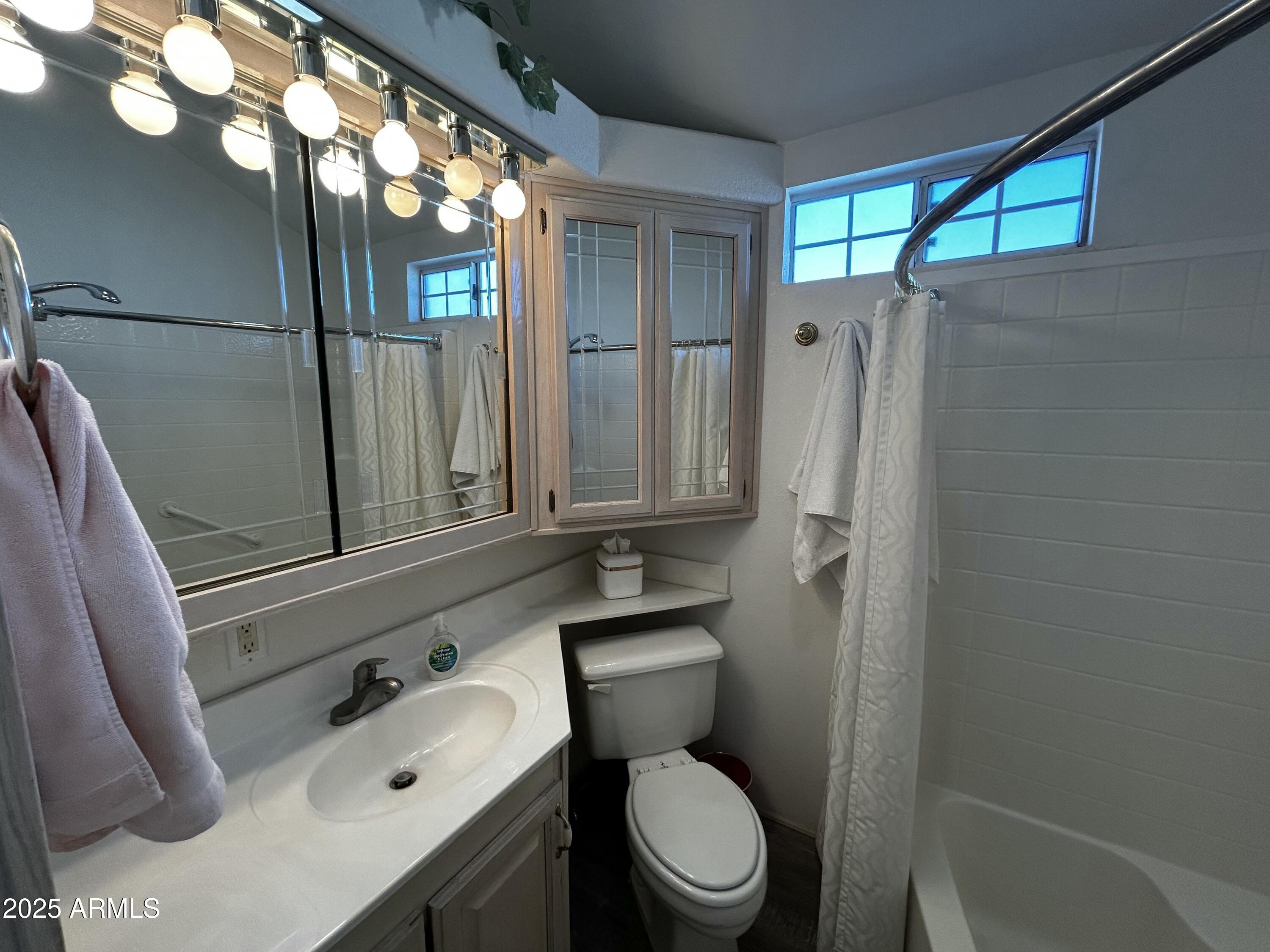111 South Greenfield Road, Unit 596 Mesa, AZ 85206 - Photo 13 of 26 a bathroom with a sink toilet and shower