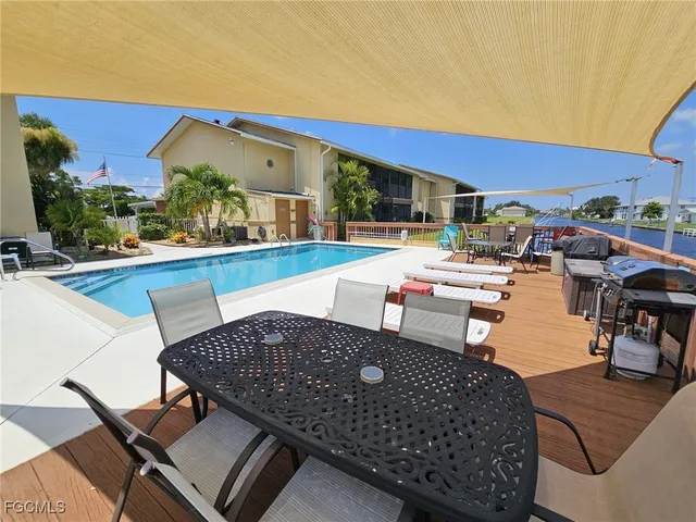 a outdoor view with a sitting space