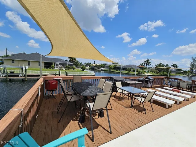 a view of a lake with a big yard