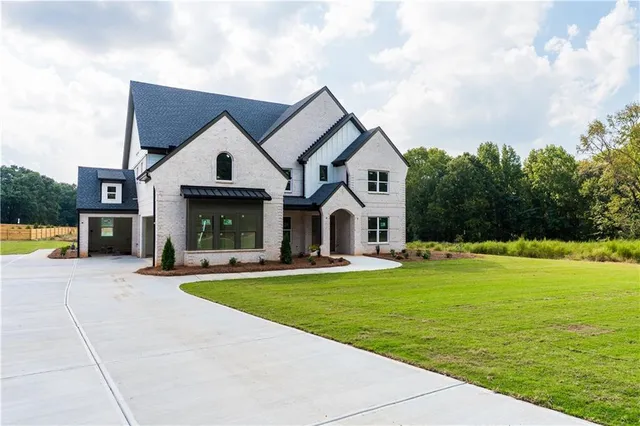a view of a house with a swimming pool