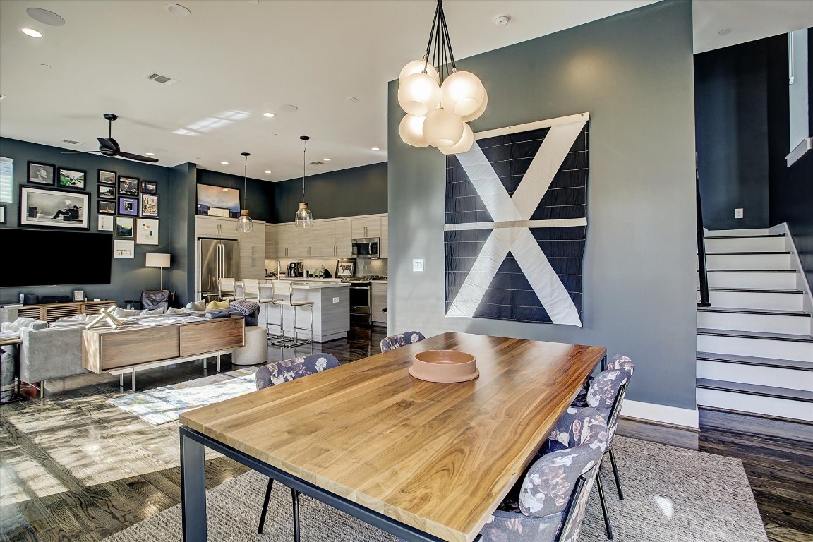 1004 California Street, Unit 101 Houston, TX 77006 - Photo 11 of 27 a view of kitchen dining room and wooden floor