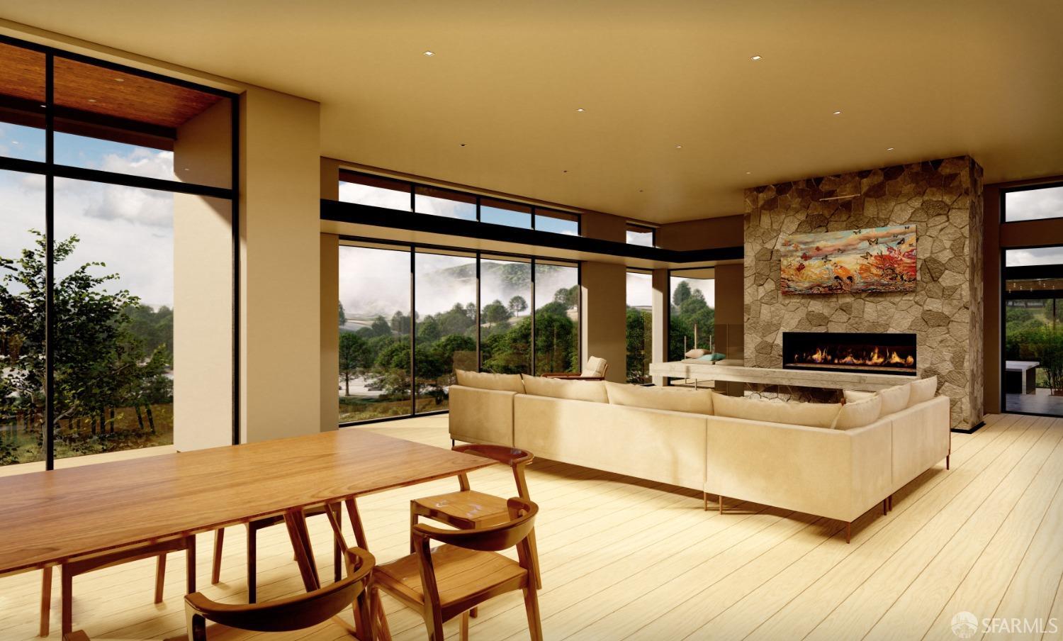 387 Moore Road Atherton, CA 94027 - Photo 12 of 25 a view of a dining room with furniture a chandelier and wooden floor