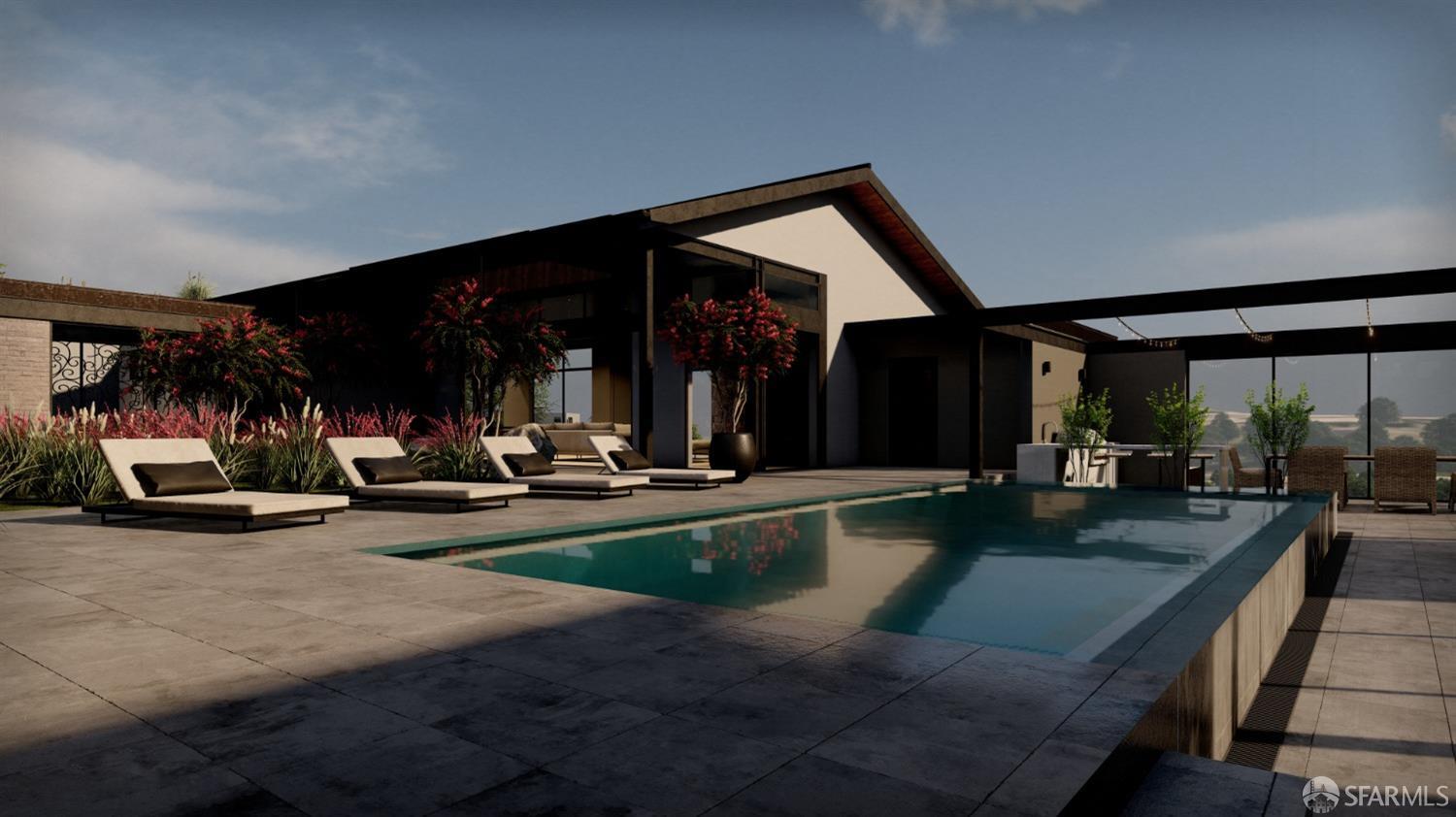 387 Moore Road Atherton, CA 94027 - Photo 8 of 25 a view of a swimming pool and sitting area