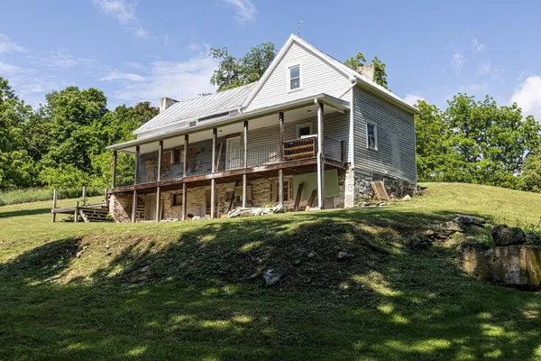 an aerial view of a house