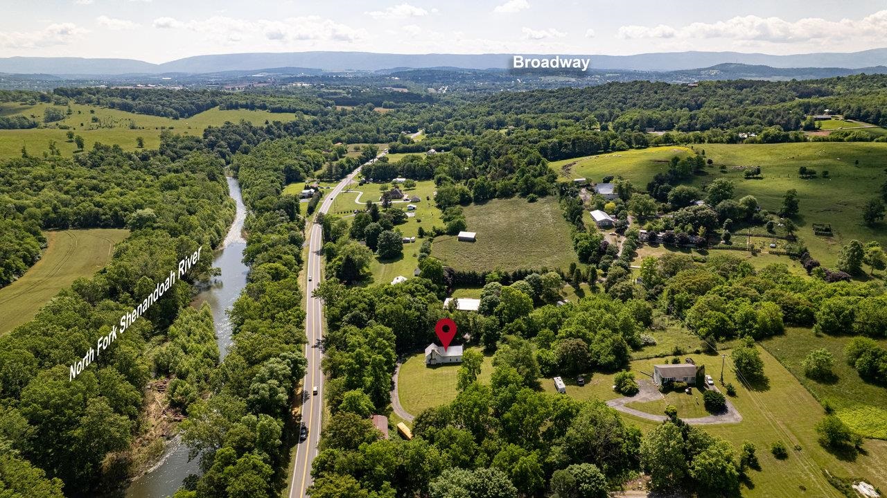 13573 Cooley Spring Lane Broadway, VA 22815 - Photo 39 of 63 an aerial view of residential house with outdoor space and mountain view