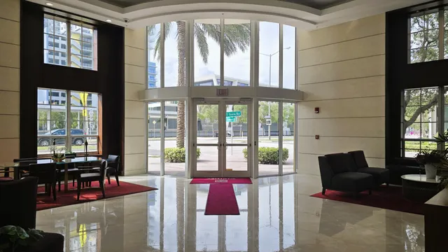 a view of building from balcony