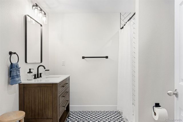 a view of a roof deck with couches