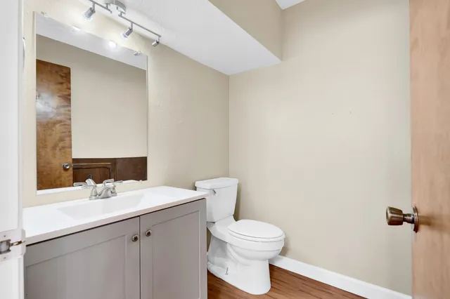 a view of livingroom with furniture and wooden floor