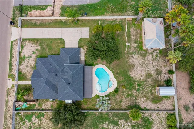 an aerial view of a house