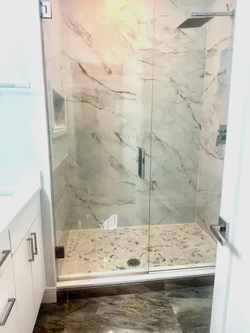 a view of bathroom with shower