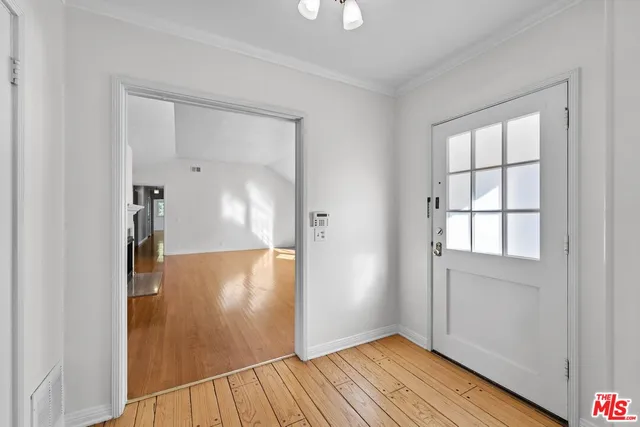 a view of a porch with garden