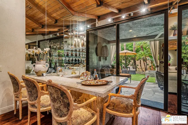 a view of outdoor space deck and kitchen