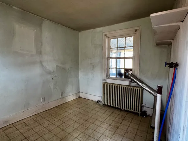 a view of a room with stairs