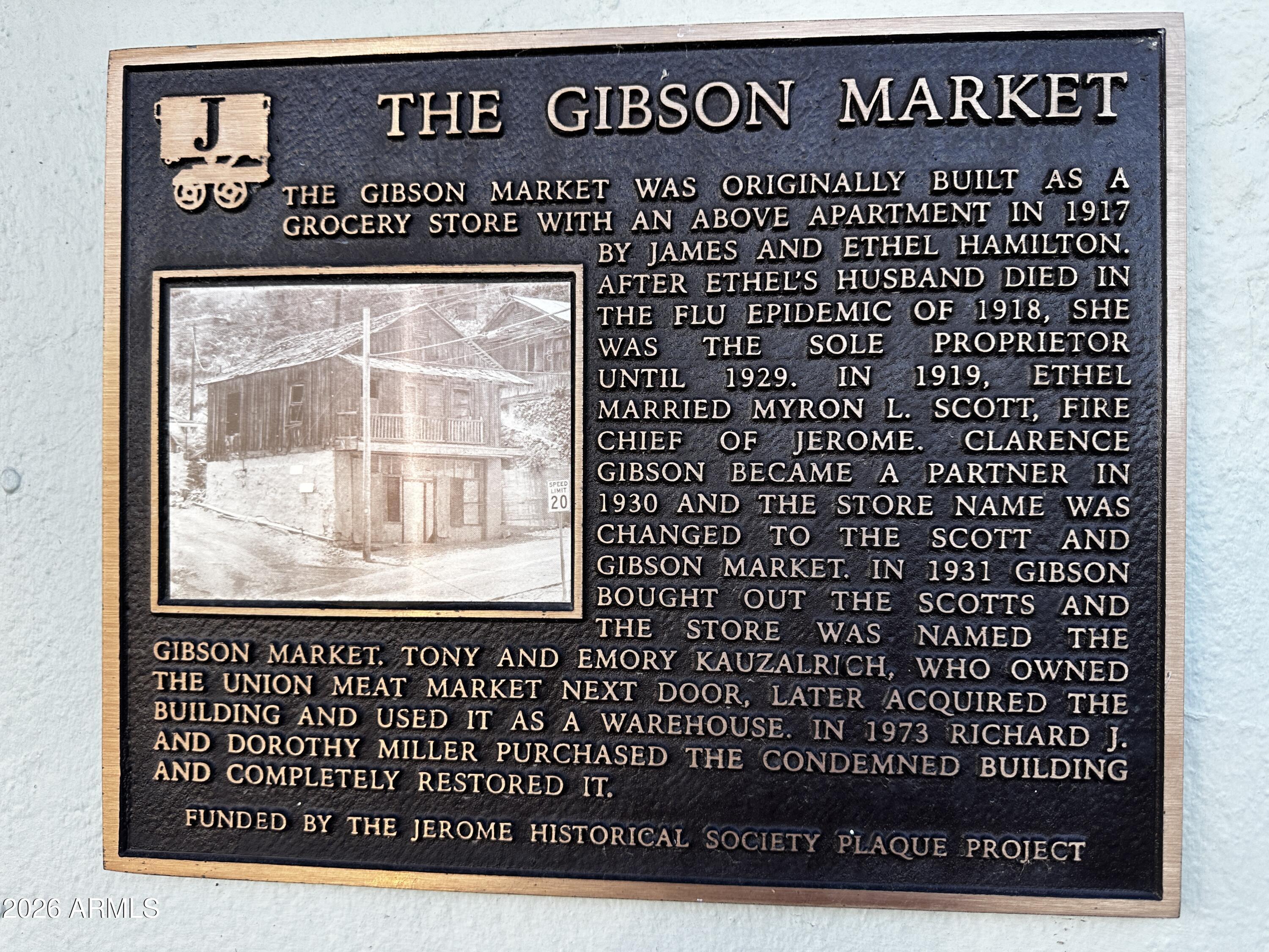 681 Main Street Jerome, AZ 86331 - Photo 3 of 40 Historical Society Plaque