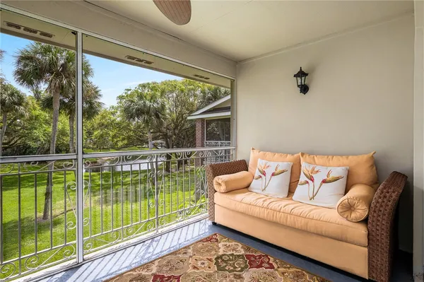 a outdoor living space with furniture and garden view