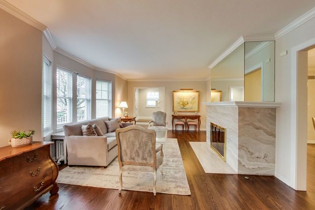 1317 Lyons Street Evanston, IL 60201 - Photo 13 of 46 a living room with furniture and a fireplace