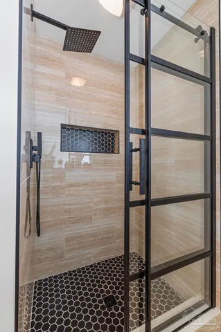 a bathroom with a shower