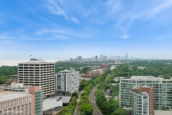 an aerial view of city