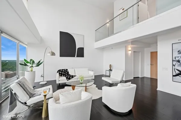 a living room with furniture