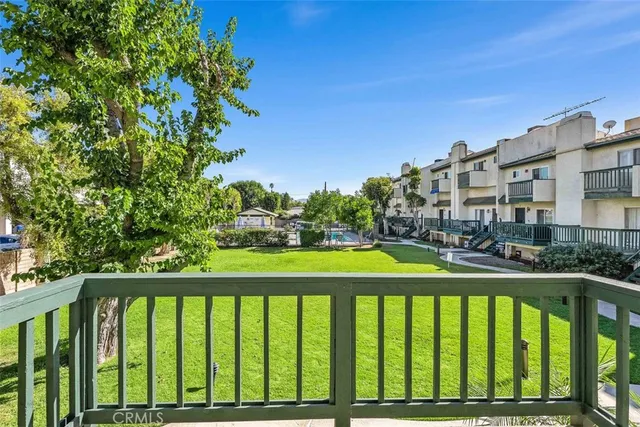 a view of a balcony with outdoor space
